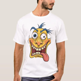 Crazy Cartoon Face T-Shirt – Grappig Kleurrijk Car