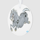 Crazy Cartoon Horse Acrylornament Ornament (voorkant)