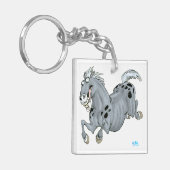 Crazy Cartoon Horse AcrylSleutelhanger Sleutelhanger (Voorkant Links)