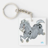 Crazy Cartoon Horse AcrylSleutelhanger Sleutelhanger (Voorkant)