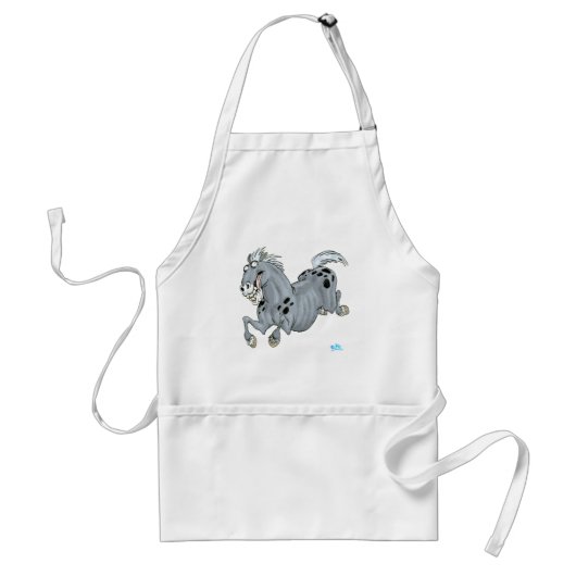 Crazy Cartoon Horse Apron Standaard Schort (Voorkant)