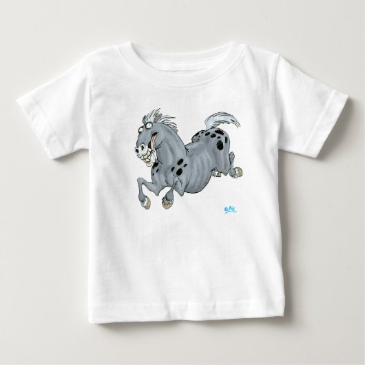 Crazy Cartoon Horse Baby T-Shirt (Voorkant)