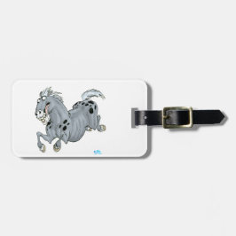 Crazy Cartoon Horse Bagagelabel