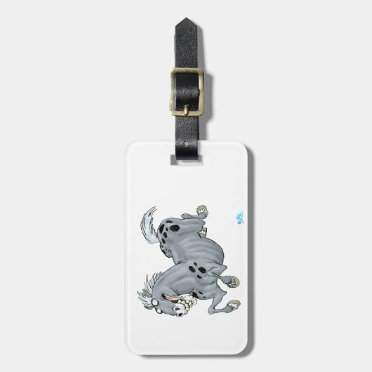 Crazy Cartoon Horse Bagagelabel (Voorkant verticaal)