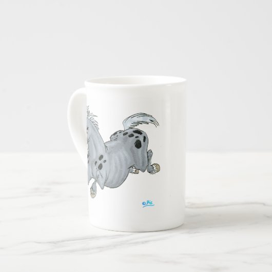 Crazy Cartoon Horse Bone China Mok (Links)