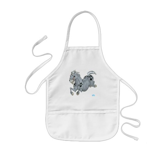 Crazy Cartoon Horse Children Apron Kinder Schort (Voorkant)