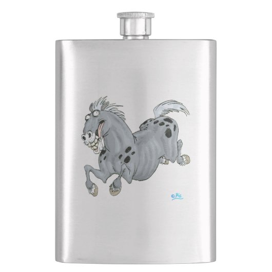 Crazy Cartoon Horse Classic Flask Flacon (Voorkant)