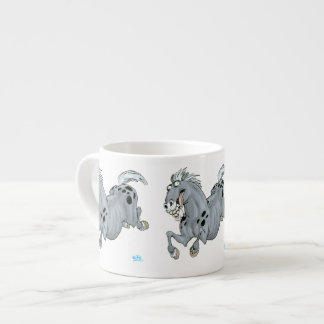 Crazy Cartoon Horse Espresso Mok