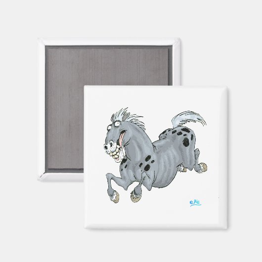 Crazy Cartoon Horse Magnet (Voorkant / Achterkant)