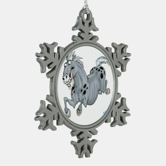 Crazy Cartoon Horse Pewter Ornament (Links)