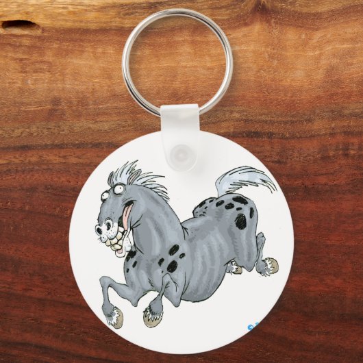 Crazy Cartoon Horse Sleutelhanger (Voorkant)