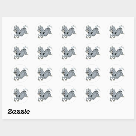 Crazy Cartoon Horse Sticker (Vel)