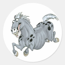 Crazy Cartoon Horse Sticker