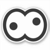 Crazy Cartoon oogbal vinyl Sticker (Voorkant)