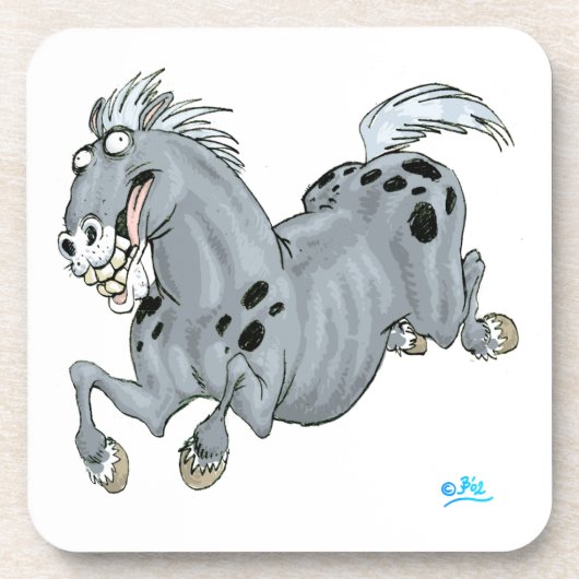 Crazy Cartoon Paard Onderzetters Set (Voorkant)