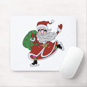 Crazy cartoon Santa Claus schaatsen Muismat