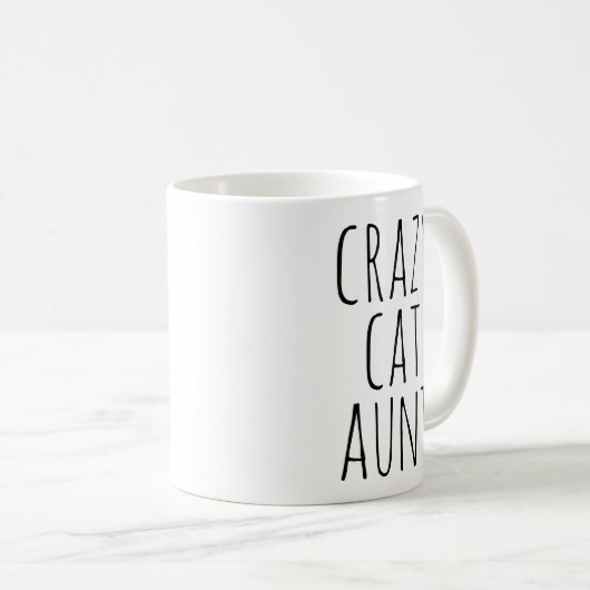 Crazy Cat Aunt Text Design Koffiemok (Voorkant rechts)