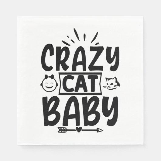 Crazy cat baby servet (Voorkant)