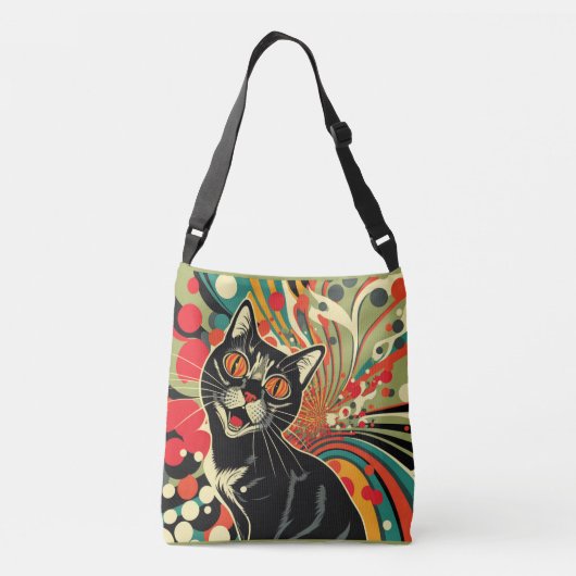 Crazy Cat Crossbody Tas (Achterkant)