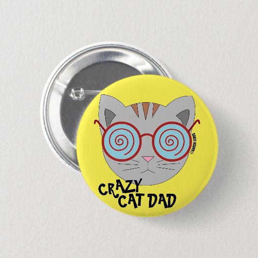 Crazy Cat Dad Button (Voorkant /achterkant)