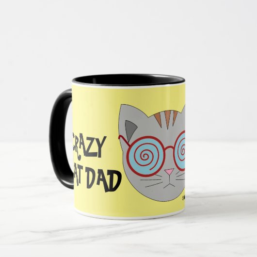 CRAZY CAT DAD Coffee Mok (Voorkant links)