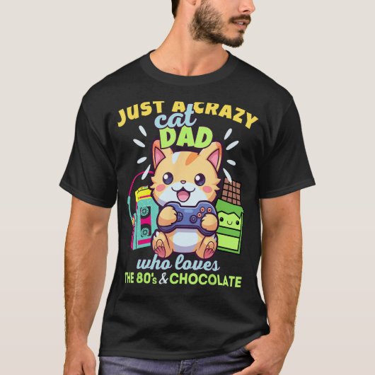 Crazy Cat Dad die houdt van het spelen van katten  T-shirt (Voorkant)