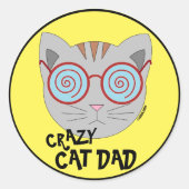 Crazy Cat Dad Sticker (Voorkant)