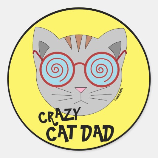 Crazy Cat Dad Sticker (Voorkant)
