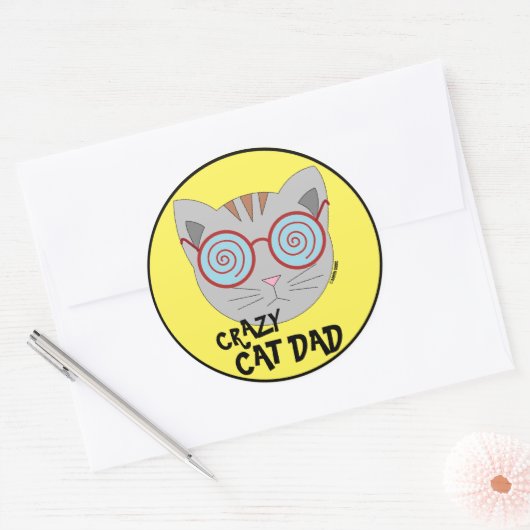 Crazy Cat Dad Sticker (Envelop)