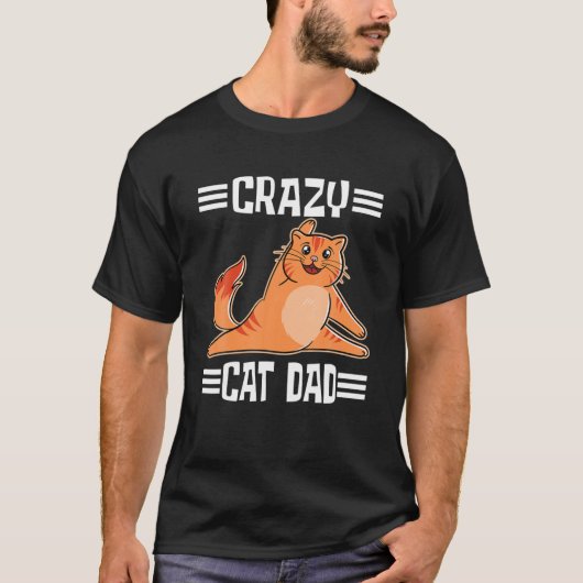Crazy Cat Dad Yoga Cat T-shirt (Voorkant)