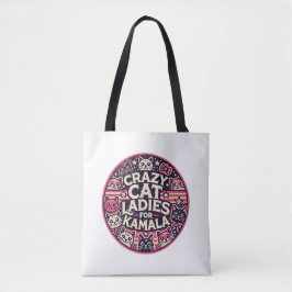 Crazy cat dames voor Kamala! Tote Bag