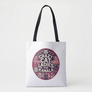 Crazy cat dames voor Kamala! Tote Bag