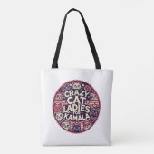 Crazy cat dames voor Kamala! Tote Bag (Achterkant)