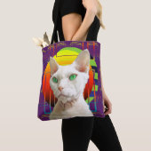 Crazy Cat Design met Sphynx Cat en Devon Rex Cat Tote Bag (Dichtbij)