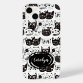 Crazy Cat Faces Pattern Case-Mate iPhone Case (Achterkant)