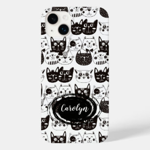 Crazy Cat Faces Pattern Case-Mate iPhone 14 Plus Hoesje