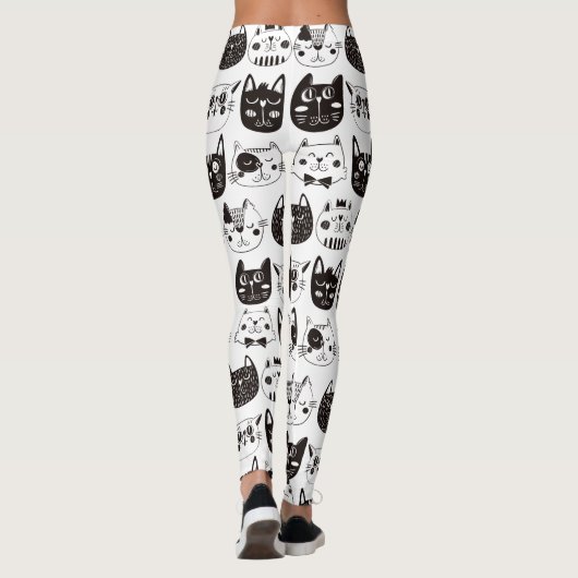 Crazy Cat Faces Pattern Leggings (Achterkant)