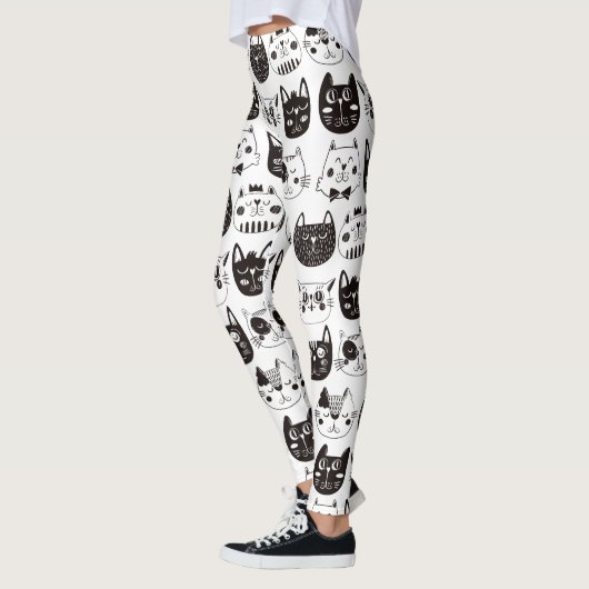 Crazy Cat Faces Pattern Leggings (Links)