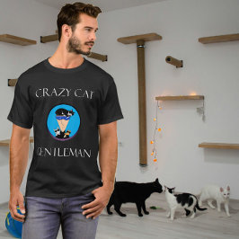 crazy cat gentleman t-shirt