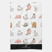 Crazy Cat gepersonaliseerde keukenhanddoek (Verticaal)