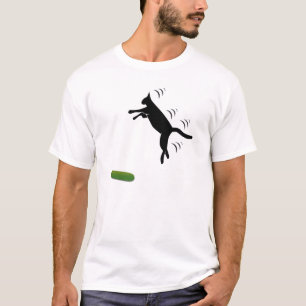 CRAZY CAT GESCHARTEERD VAN CUCUMBER JUMPS UIT DE M T-SHIRT