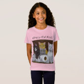 Crazy Cat Girl T-Shirt (Voorkant volledig)