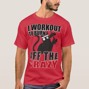 Crazy Cat I werkt uit om het gekke Gym lichaam te T-shirt