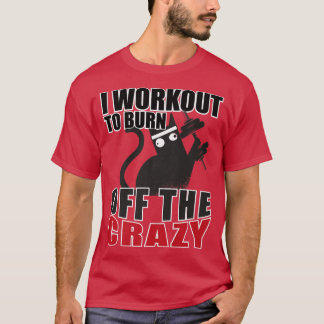 Crazy Cat I werkt uit om het gekke Gym lichaam te T-shirt
