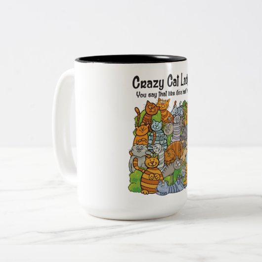 Crazy Cat Lady 2 Tons Mok (Voorkant links)