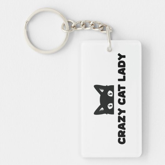 Crazy Cat Lady Acryl Sleutelhanger (Voorkant)
