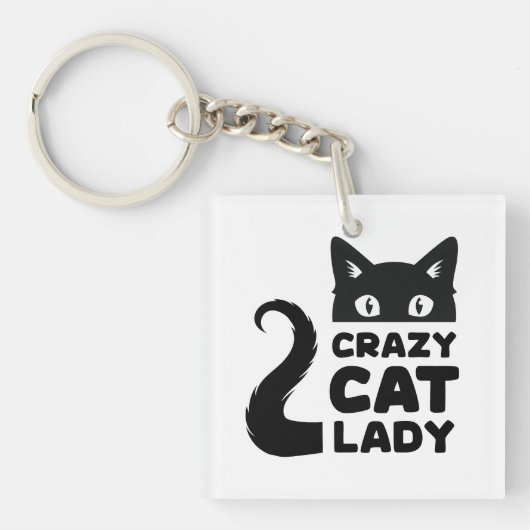 Crazy Cat Lady Acryl Sleutelhanger (Voorkant)