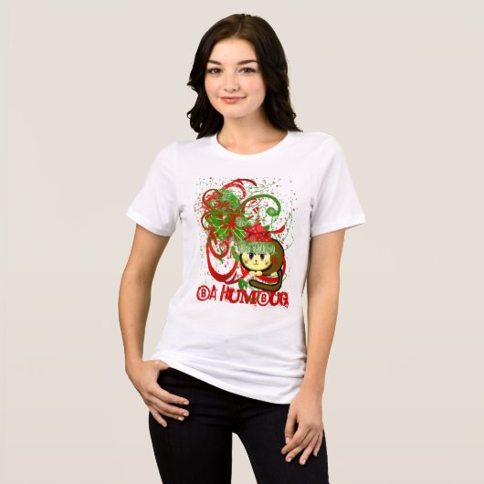 Crazy Cat Lady Ba Humbug Tri-Blend Shirt (Voorkant volledig)
