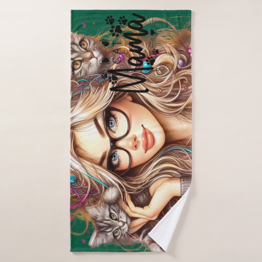 Crazy Cat Lady  Badhanddoek (Badhanddoek)