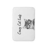 CRAZY CAT LADY badmat voor grappige badkamer (Voorkant Verticaal)